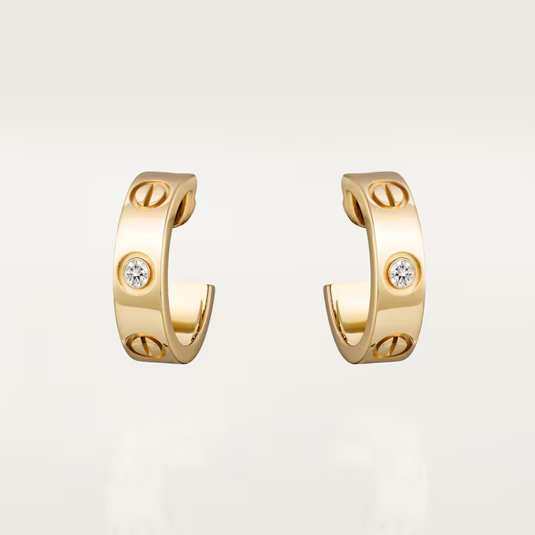 LOVE EARRINGS, 2 DIAMONDS